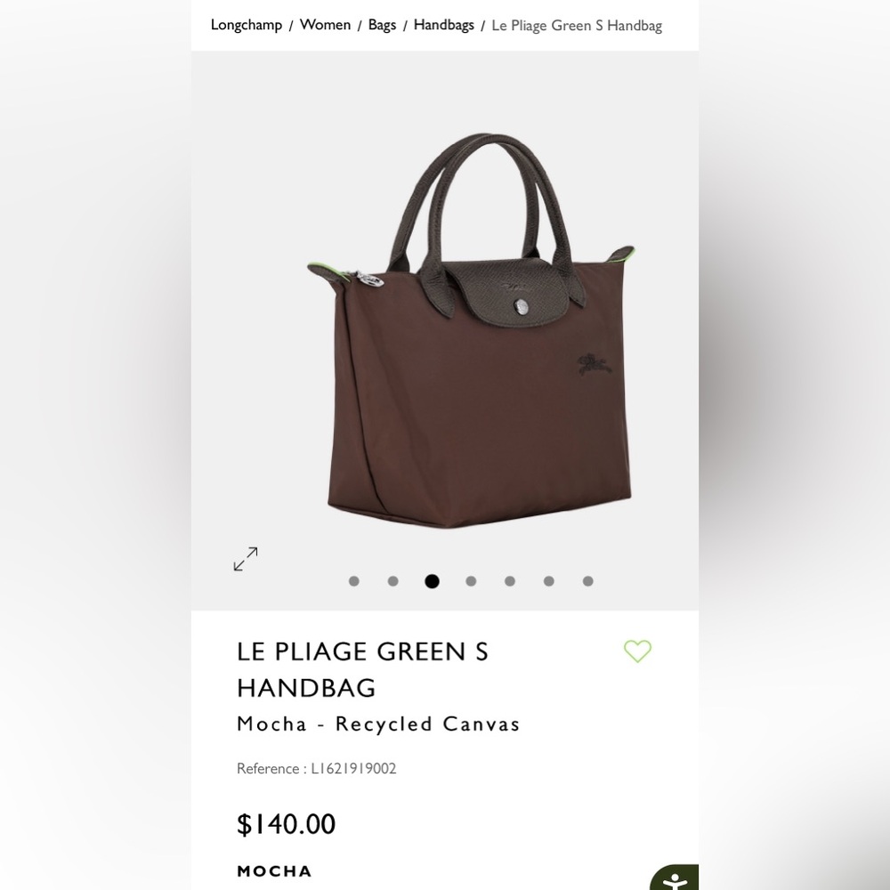 Longchamp Le Pliage Green and Brown Handbag